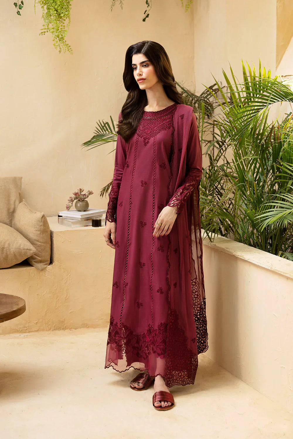 Unstitched Mehroon By -
Azure( Lawn)