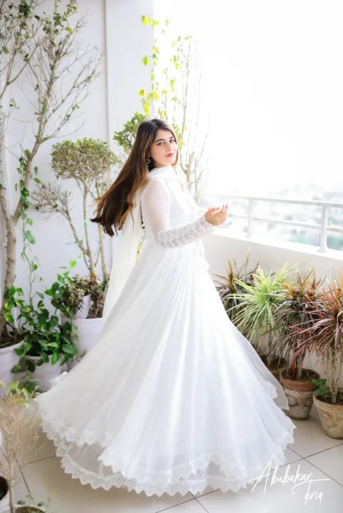 Beautiful Two Layers Border Flare Maxi With dupatta 3pcs